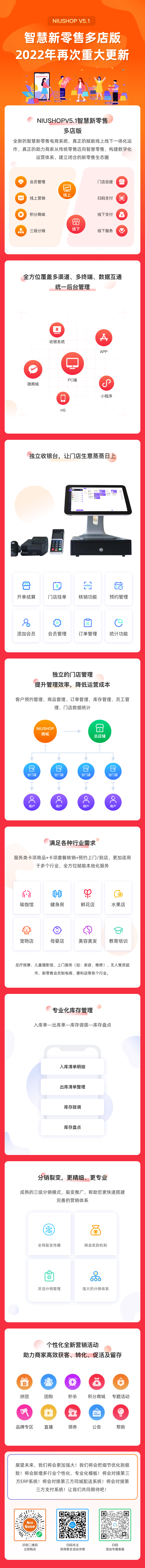 NiuShop单商户V5多门店版V5.4.9 平台端和收银端库存管理选择商品相关操作